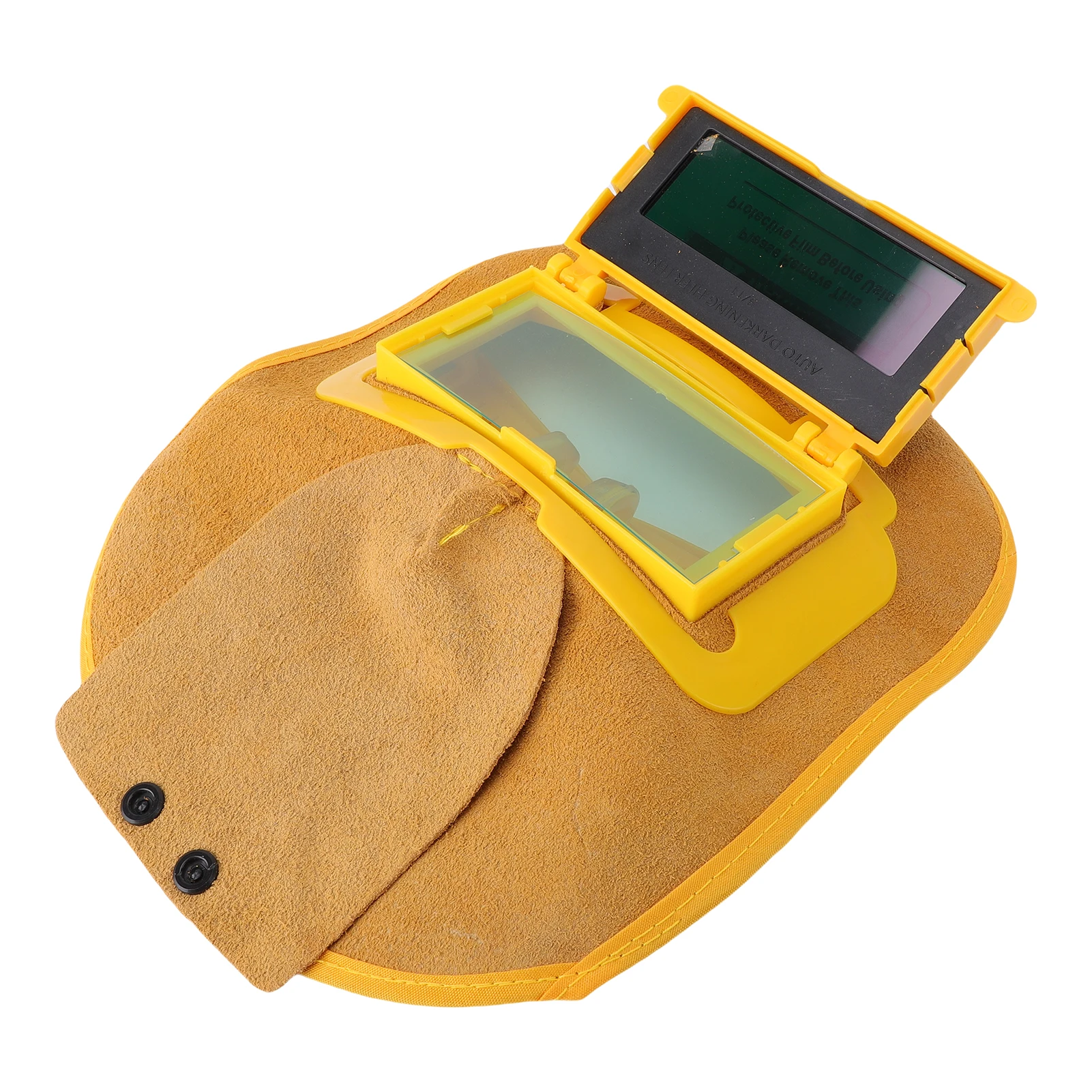 Leather Welding Hood Pancake Welding Helmet Lightweight Adjustable Heat Resist Durable Welding Cap for Electric Arc Welding