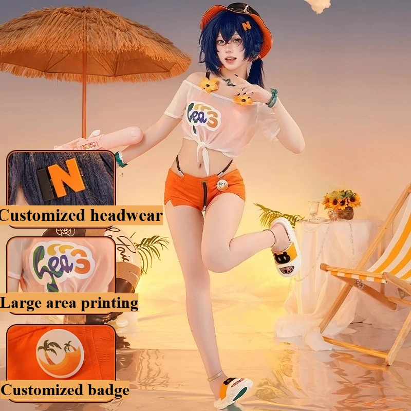 

Zenless Zone Zero Belle Cosplay Costume Belle Summer Clothes Hat Shorts Full Set Suit Halloween Party Role Play Clothing