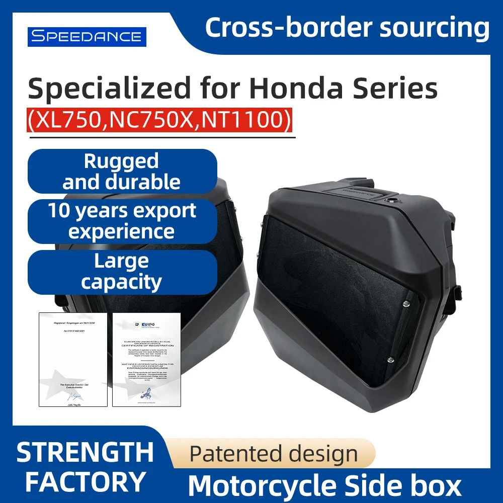 for Honda NC750X Side Cases Quick Release Waterproof Plastic Panniers, Luggage Storage for Moto Travel