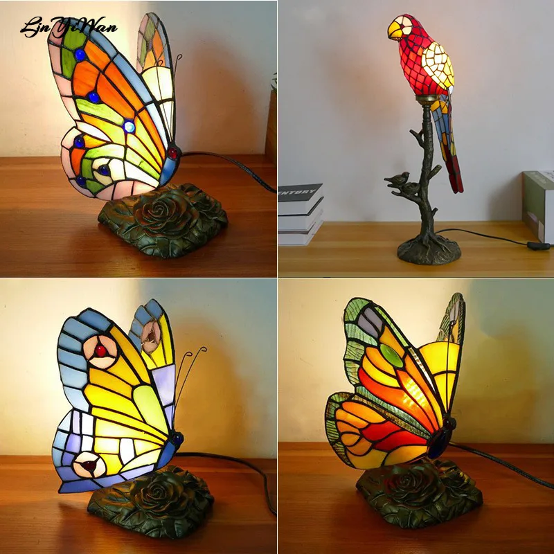 Creative butterfly night light LED plug-in warm bedside lamp breast feeding household classical decorative small table lamp