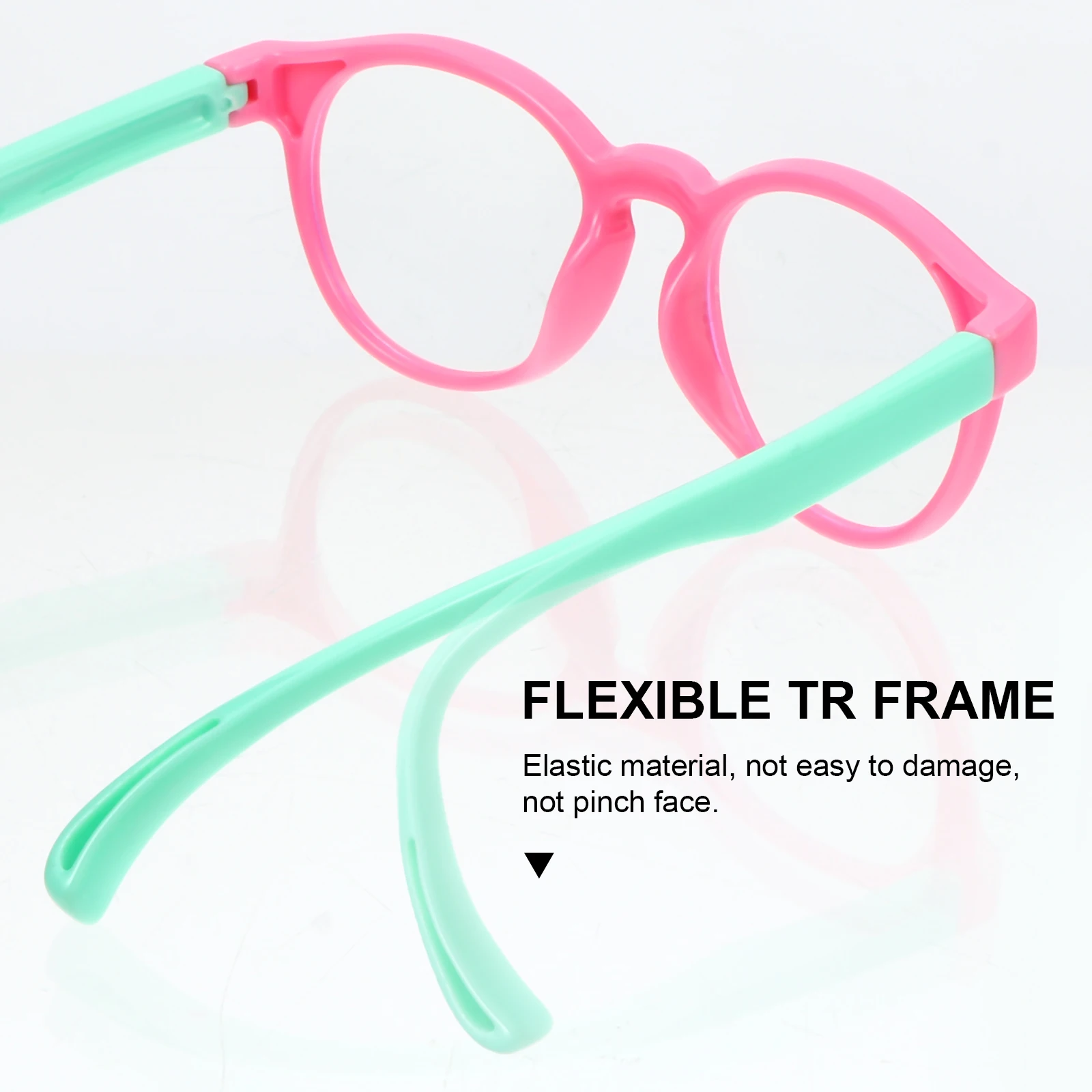 

Light Glasses Frame TR90 Safe Durable One Size Fits Kids Black Red Soft Silicone Eyewear Gaming Computer No Degrees