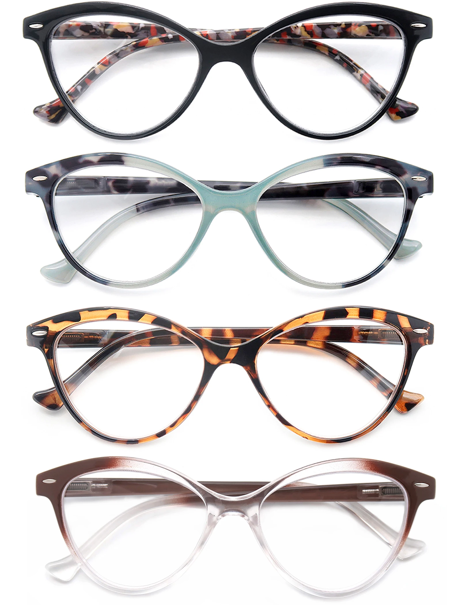 MODFANS Lady Cat Eye Leesbril Vrouwen Lente Scharnier Lichtgewicht Verziend Lezers Brillen met Dioptrie +0.5 tot +4.0