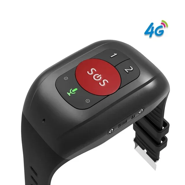 المسنين ساعة GPS 4G تتبع سوار إدارة درجة الحرارة الصحية SOS IP67 مقاوم للماء كبار السن محدد سقوط تنبيه المقتفي