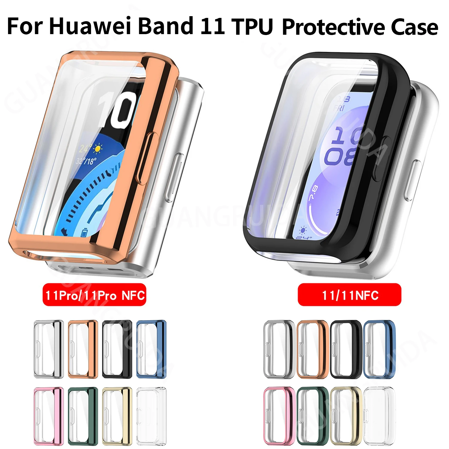 Vollständige Schutzhüllen für Huawei Band 11 Band11/11 Pro, TPU-Displayschutzfolie für Huawei Band 11 NFC, Uhrenzubehör