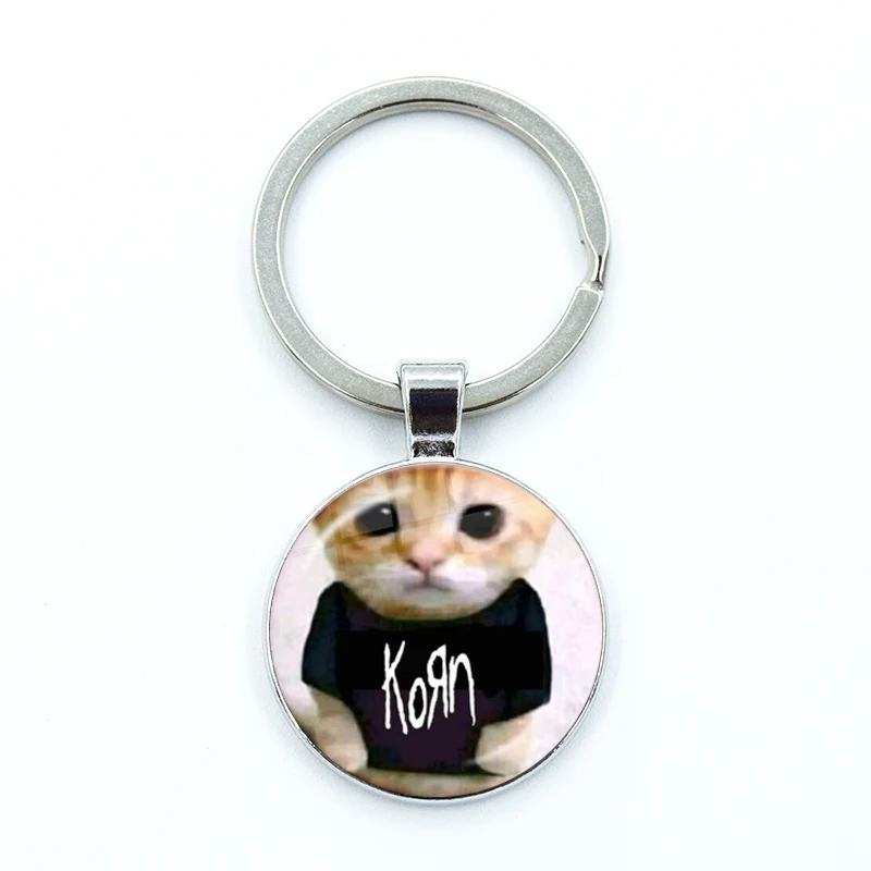 Hip Hop Korn Music Rock Band, Punk Band Glass Pendant Keychain, Jewelry Charm, Bag Souvenir