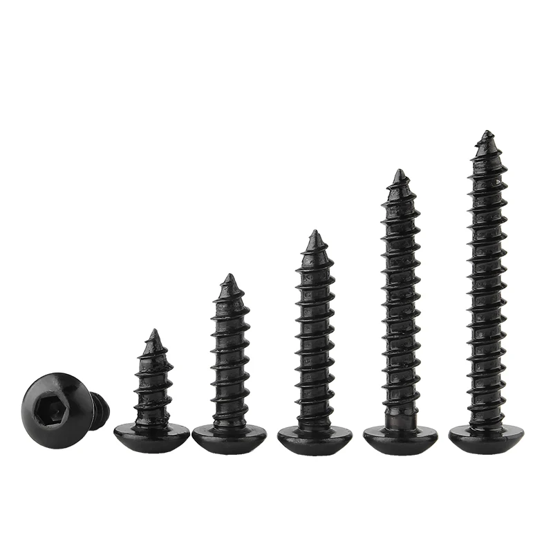 

M3 M4 M5 M6 8.8 Grade Black Carbon Steel Mushroom Round Hex Hexagon Socket Button Head Screw Self Tapping Screw