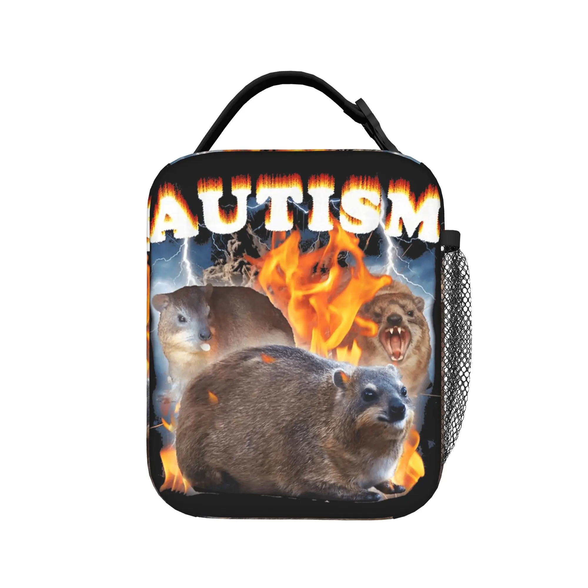 Funny Meme Autism  Animal Lunch Bag  Convenient Lunch Box Women Office Designer Cooler Bag Cute Oxford Thermal Lunch Bags