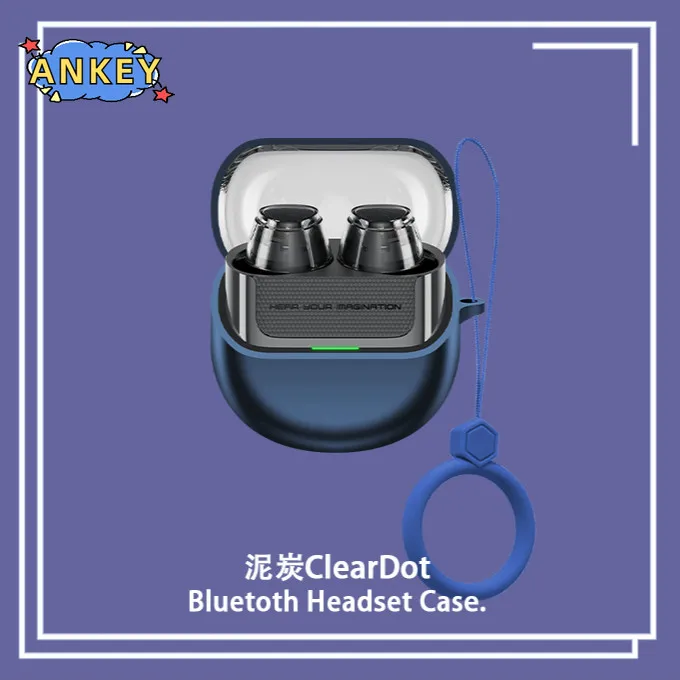 for SoundPEATS Clear Dot Silicone Cases With Hook Protective Shockproof Wireless Earphone Cover carrying ring