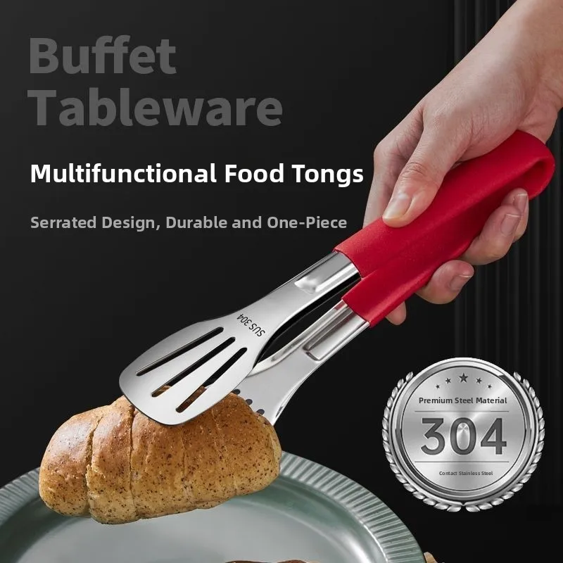 commercial-grade-304-stainless-steel-steak-turner-kitchen-bread-flipper-oil-fried-barbecue-food-clamp-anti-scald-long-handle