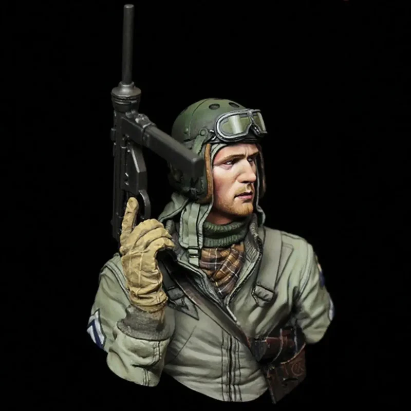 1/10 resin bust model, American soldier figurine white mold, handmade, theme, unassembled and colored