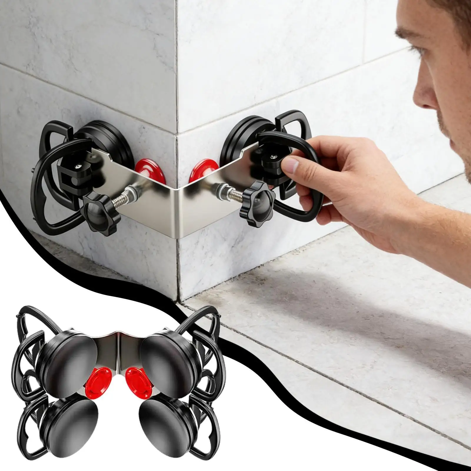 90 Degree Floor Gap Fixer Tool 2/4 Suction Cup Corner splicing leveler Tile and glass fixing suction cup Tile Leveler tools