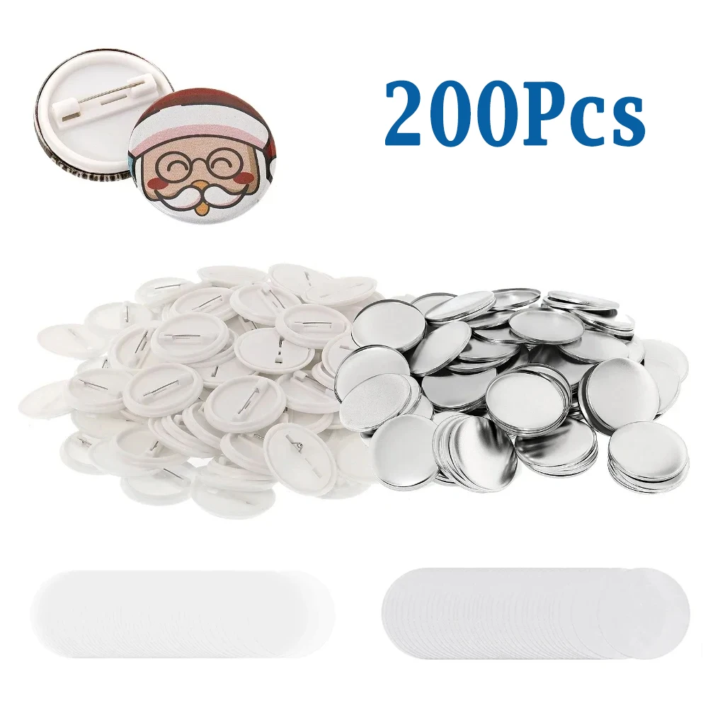 

200pcs DIY Round Badge Making Supplies Material Plastic Bottom Type for Badge Button Maker Machine Customize Your Buttons