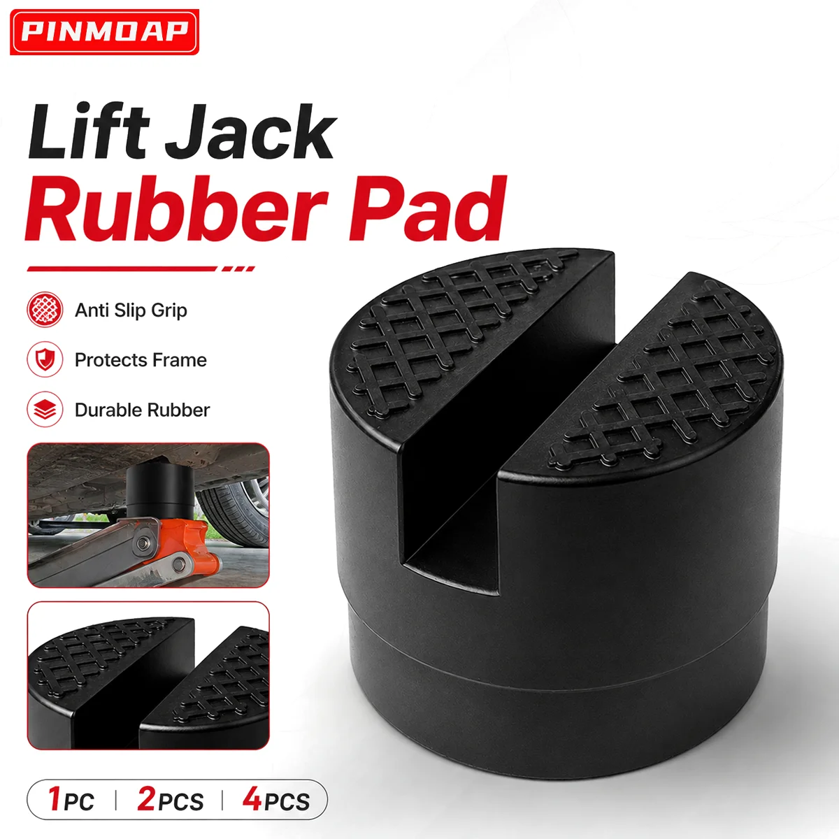 1/2/4pcs Lifting Jack Rubber Pad Advanced Rubber Jack Pad Adapter Shock Absorber Car Disassembly Durable Protection Tool