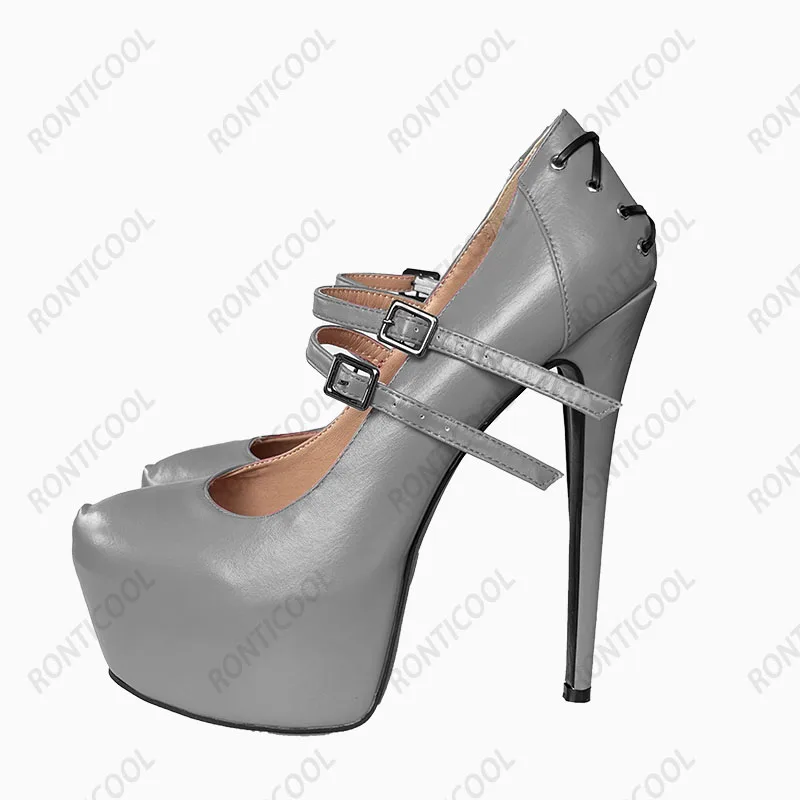 

Ronticool, весенние туфли-лодочки на платформе, туфли-лодочки на шпильке с пряжкой и ремешком, великолепные оранжево-фиолетовые туфли для вечеринок, большие размеры 35-52