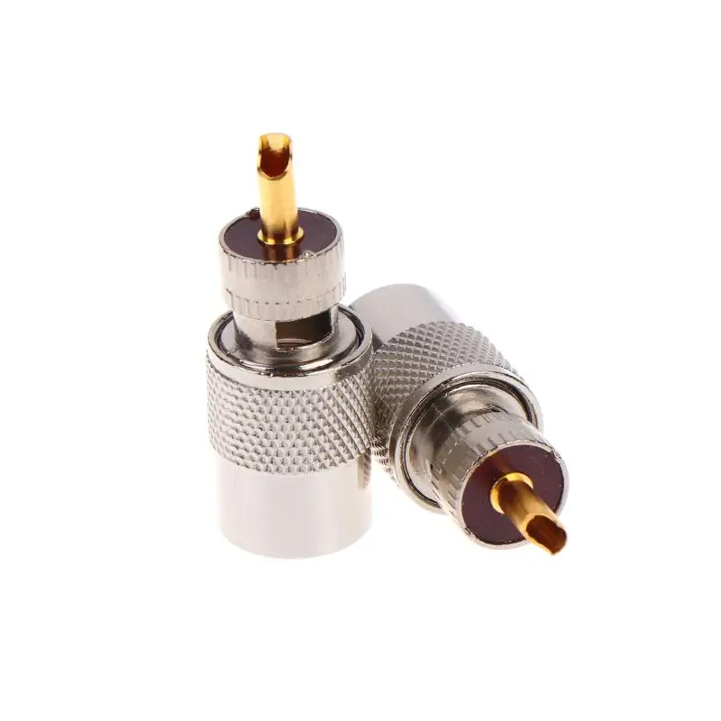 1Pc PL259 Solder Connector Plug With Reducer For RG8X/ RG213 Coaxial Cable Nickel Plated Brass Gold Contacts High Reliability