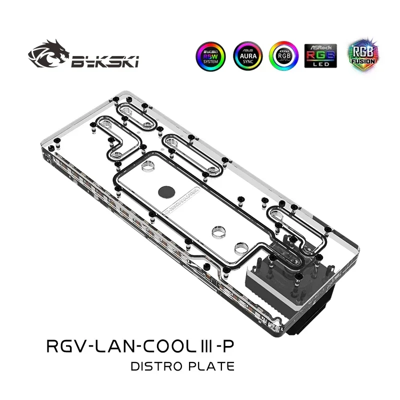 Imagem -02 - Bykski-acrílico Distro Placa Board Reservoir Caixa do Computador Water Cooling System Combo Bomba Ddc Lian li Lancool Iii