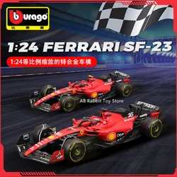 Bburago 1:24 SF-23 Ferrari Racing SF 2023 Charles Leclerc #16 #55 Alloy Vehicle Diecast Car Model Die Cast Toy Collectible Gift