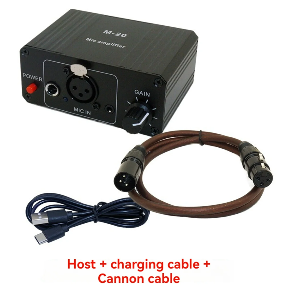 ABJG-Dynamic Microphone Condenser Mic Amplifier M-20 Audio 48V Phantom Power Charging Black for Live