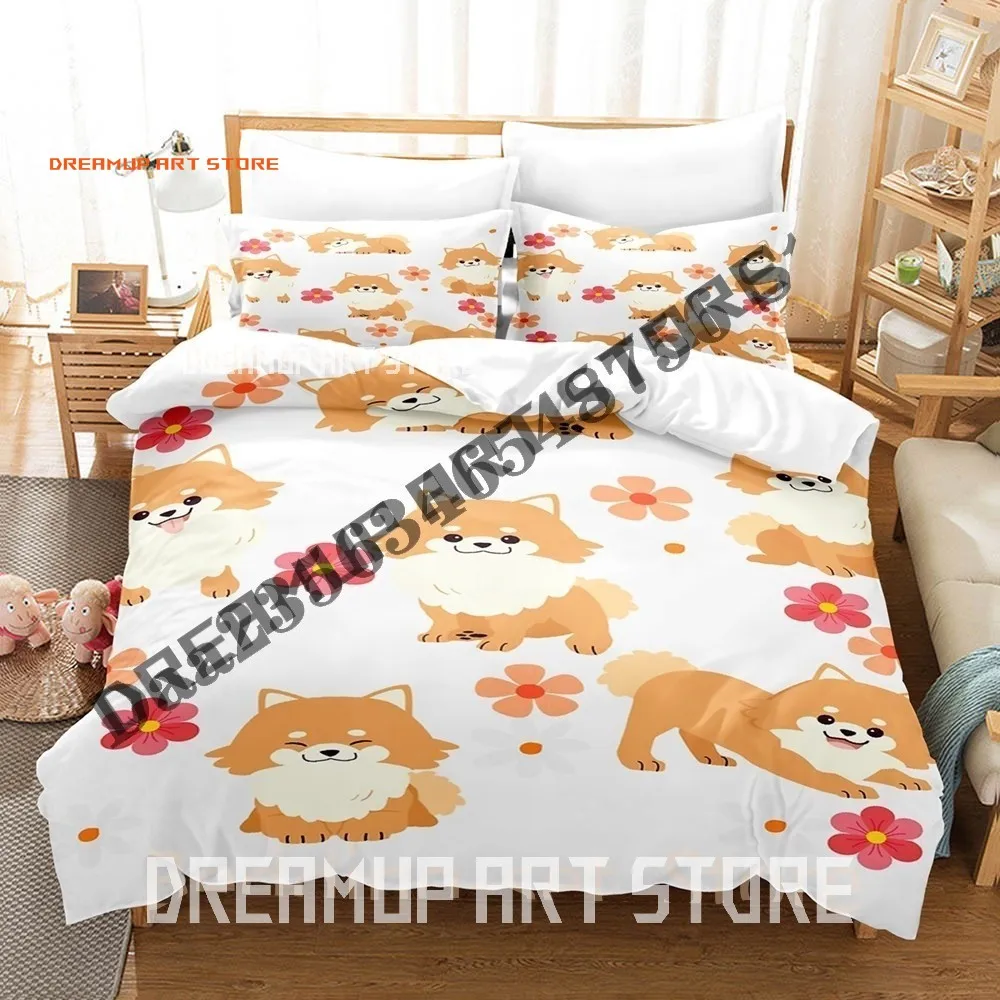 2026 3D Print Pomeranian Dog Bedding Set Single Twin Full Queen King Size Bed Set Adult Kid Bedroom Duvetcover Sets Bed Sheet