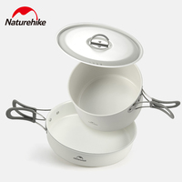 Naturehike Ceramic Non-Stick Pot Portable Camping Cookware Outdoor Pot Cooking Frying Pan Water Kettle Picnic Tableware