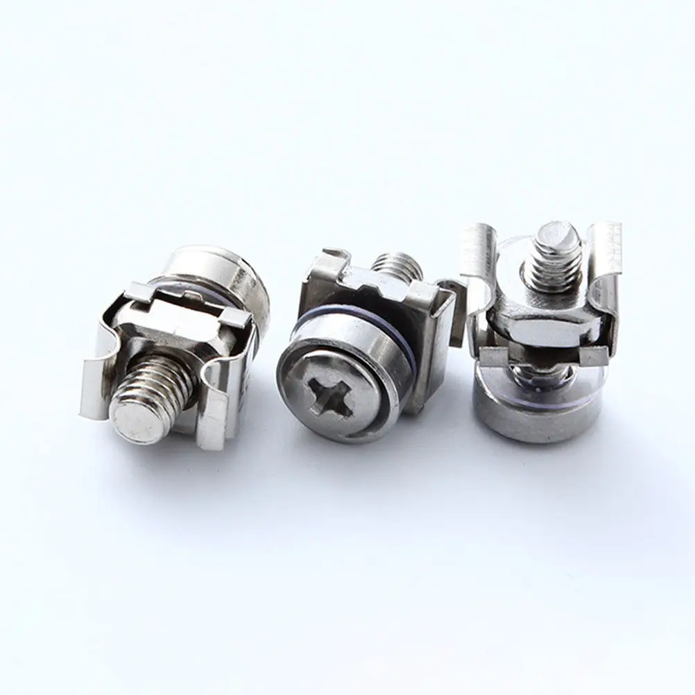 Cabinet Mounting Screw Kit 50 Sets Heavy Duty Stainless Steel Cross Recessed Machine Screws for Server Racks