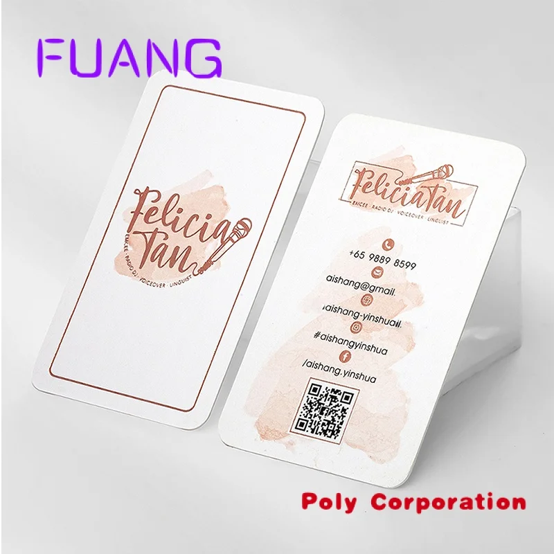 Custom  Free Design Paper Business Card Round Corner Fashion Thank You Cards with Custom Logo Printing