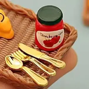 1Set Dollhouse Miniature Food Dessert Cake Tray Tableware Kitchen Model Decor Toy Doll House Accessories