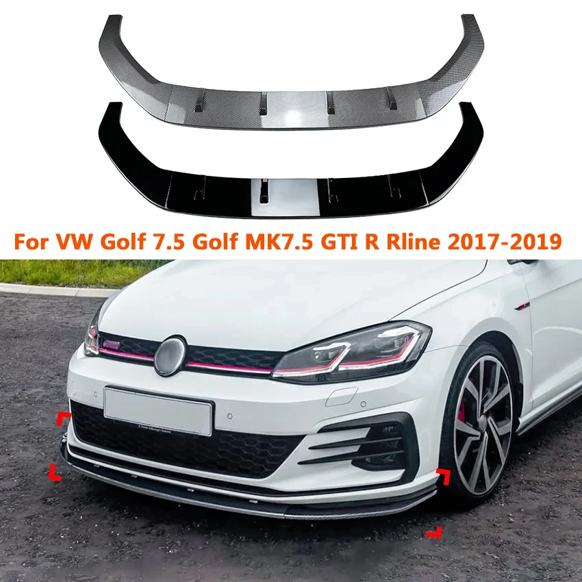 

For VW Golf 7.5 Golf MK7.5 GTI R Rline 2017-2019 Car Front Bumper Front Lip Front Shovel Splitter Diffuser Spoiler Guard