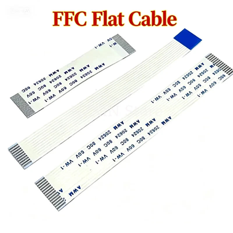 100PCS FFC/FPC flexible ribbon cable 1.0/0.5mm LCD flat connection cable 6/8/10/12/14/20/26/40P FFC FPC AWM 20624 80C