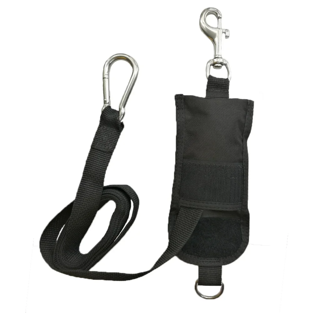 220CM Technical Diving Throw Bag Safety Divers Buddy Line Backplate Hanging Strap with 316 Stainless Steel Hook