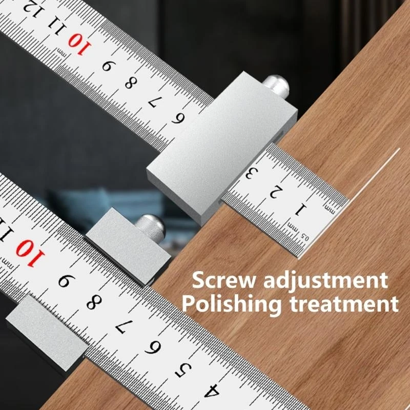 

652F Steel Ruler Positioning Block Scriber Measuring Metal Angles Scribers Line Marking Gauges For Ruler Locators