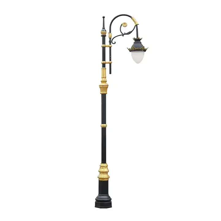 Outdoor European Style Luxury Antique Landscape Cast Aluminum Garden Street Lighting Pole for Villas Community Lamp Light