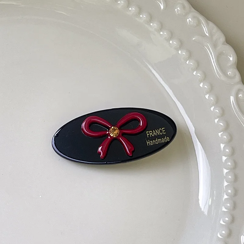 1PC 水ダイヤモンドちょう結びヘアクリップオーバルカモノハシ前髪サイド破片クリップ女性ガールズスタイリングヘアアクセサリー