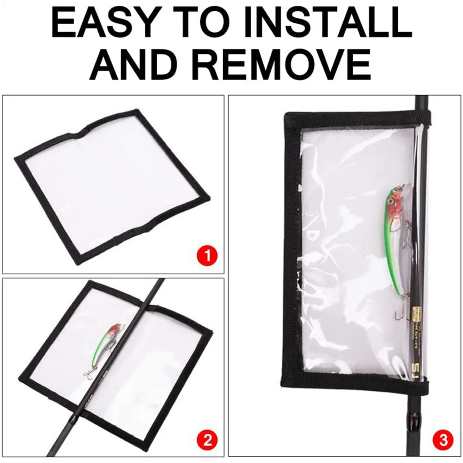 Transparent PVC fishing bait cover,  fishing lure storage bag, scratch-resistant storage bag for fishing gear hooks tackle