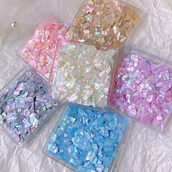 1 Box Nail Supplies Rainbow Abalone Shell Fragments Flakes For Nail Art Decoration Glitter Accessories Manicure Decor Material