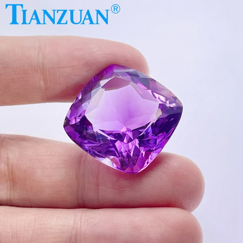 41.42ct Natural Amethyst Vivid Purple Color Cushion Shape Brilliant Cut Loose Gem Stone with GRC Certified