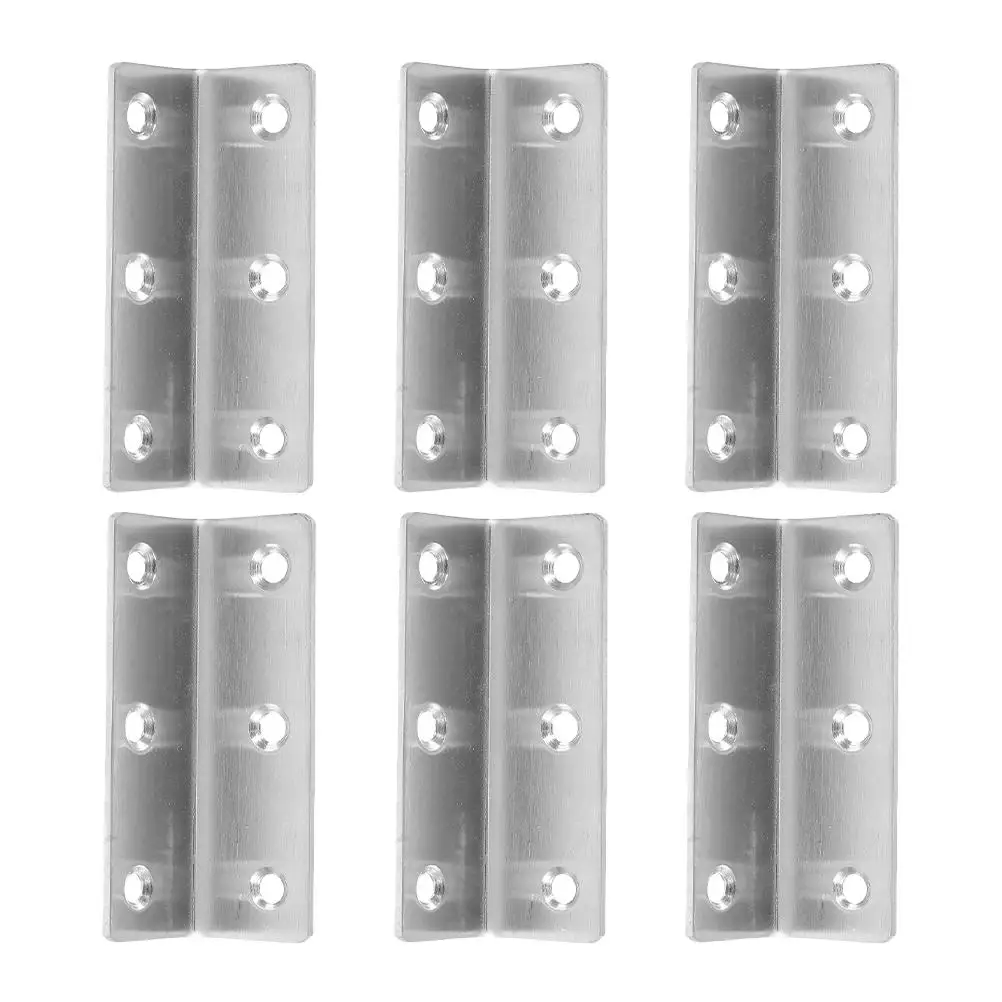 6 staffe angolari in acciaio inossidabile 27x100 L a forma di mensola per armadio Bretelle ad angolo retto Connettori hardware in legno e metallo piccoli