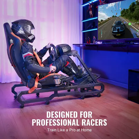 SucceBuy Racing Rattställ För Logitech G923/G920/G29 Kraftig Stål Driving Simulator Cockpit-Thrustmaster T248P Belastning 165 kg 8 best sales Logitech G29-stativ - №5