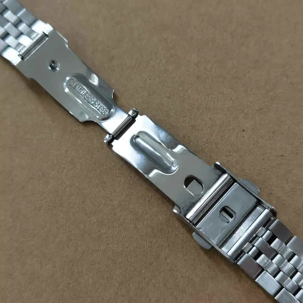 Jubilee 18mm 19mm 20mm 21mm 316L Stainless Steel Silver Curved End Watch Strap Band Bracelet Fit for RLX SKX  Watch