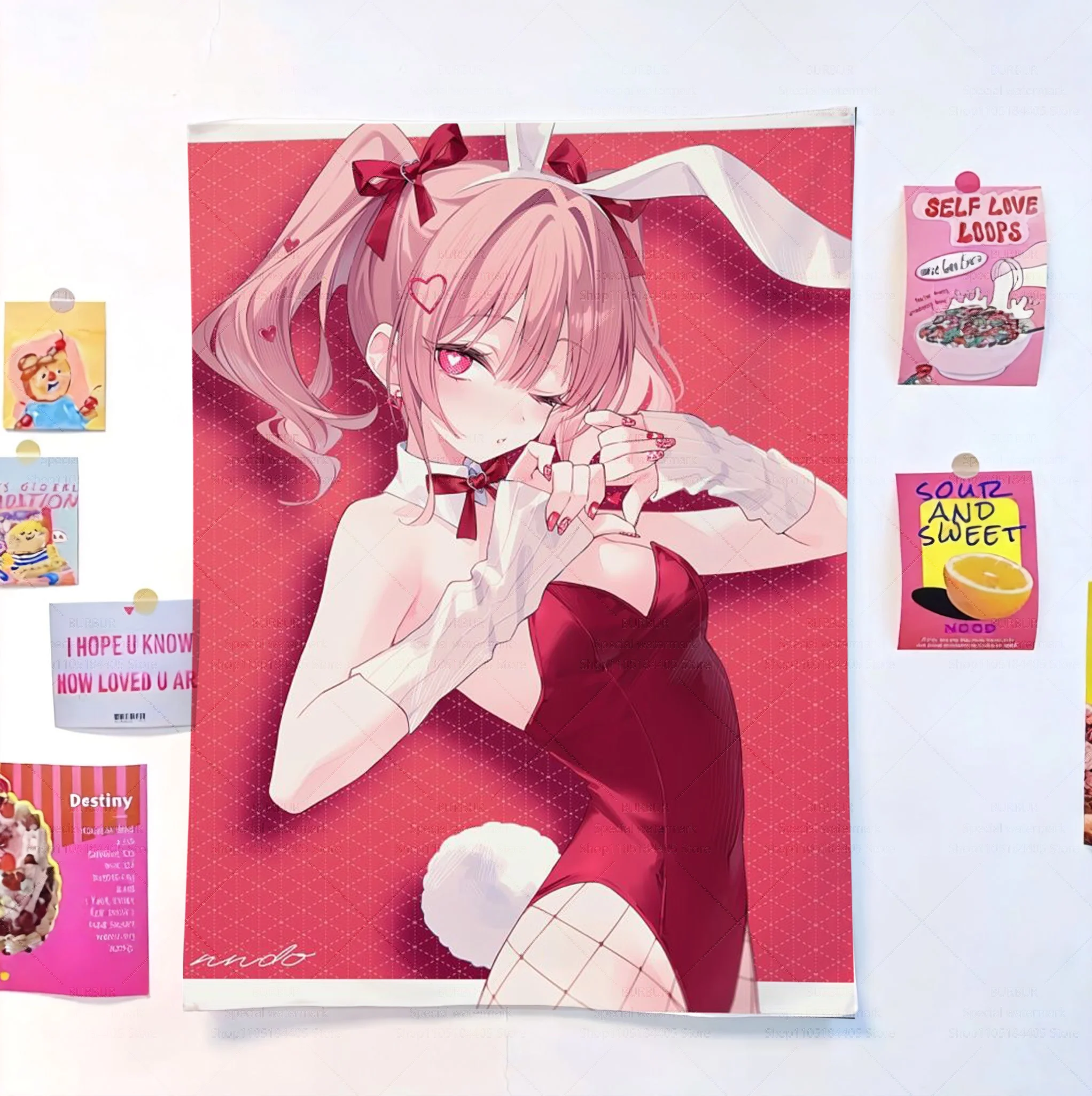 R-ur-udo's second-dimensional cute super-talented girl live streaming tapestry girl, Japanese cute-themed merchandise, rice fiel