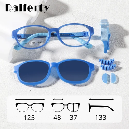 Ralferty gafas de sol polarizadas para niños 2 en 1 Clips en gafas UV400 gafas graduadas ópticas para miopía monturas para niños