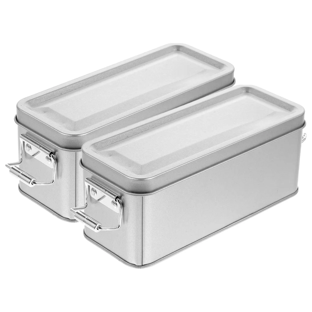 

2Pcs Retro Tinplate Candy Box Storage Container Nuts Grains Dried Fruits Kitchen Home Decor Holiday Gifts