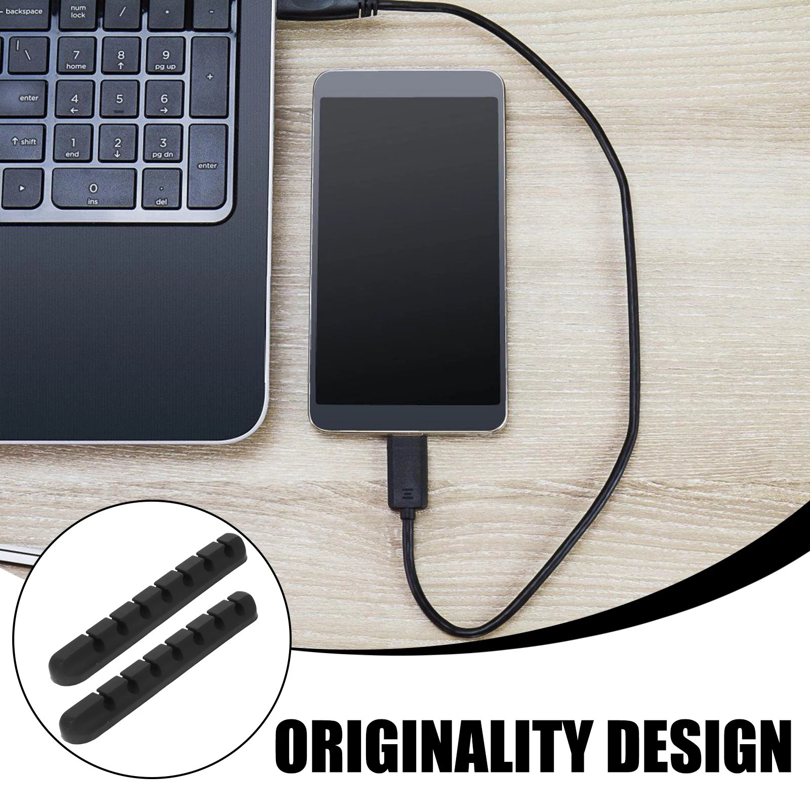 

2pcs Cable Holders Desktop Organizer Clips Wire Management Stick-On Cable Clips For Home Office Cord Management Organizers Wire