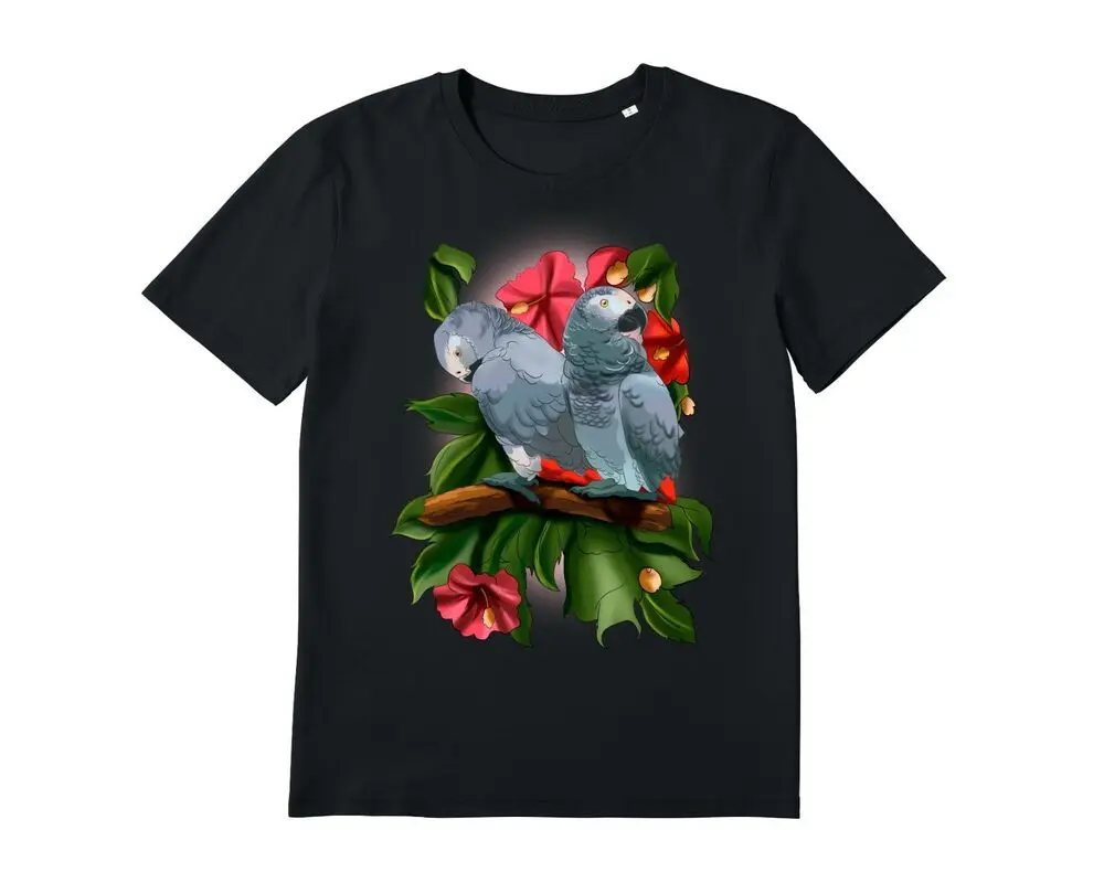 Grey Parrot Parrot Parakeet Bird  Tees Cotton Luxury brand vintage oversized