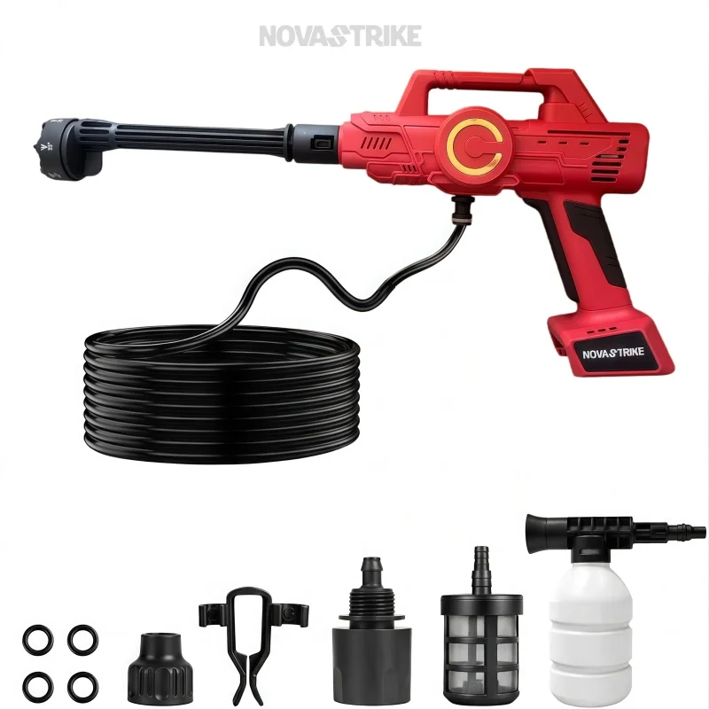 Kabelloser Hochdruckreiniger für Milwaukee M18 Akku, tragbarer Handreiniger mit 6-in-1-Düse & Schlauchanschluss, elektrischer Wasserreiniger für Auto, Garten, Boot, Terrasse (nur Werkzeug)