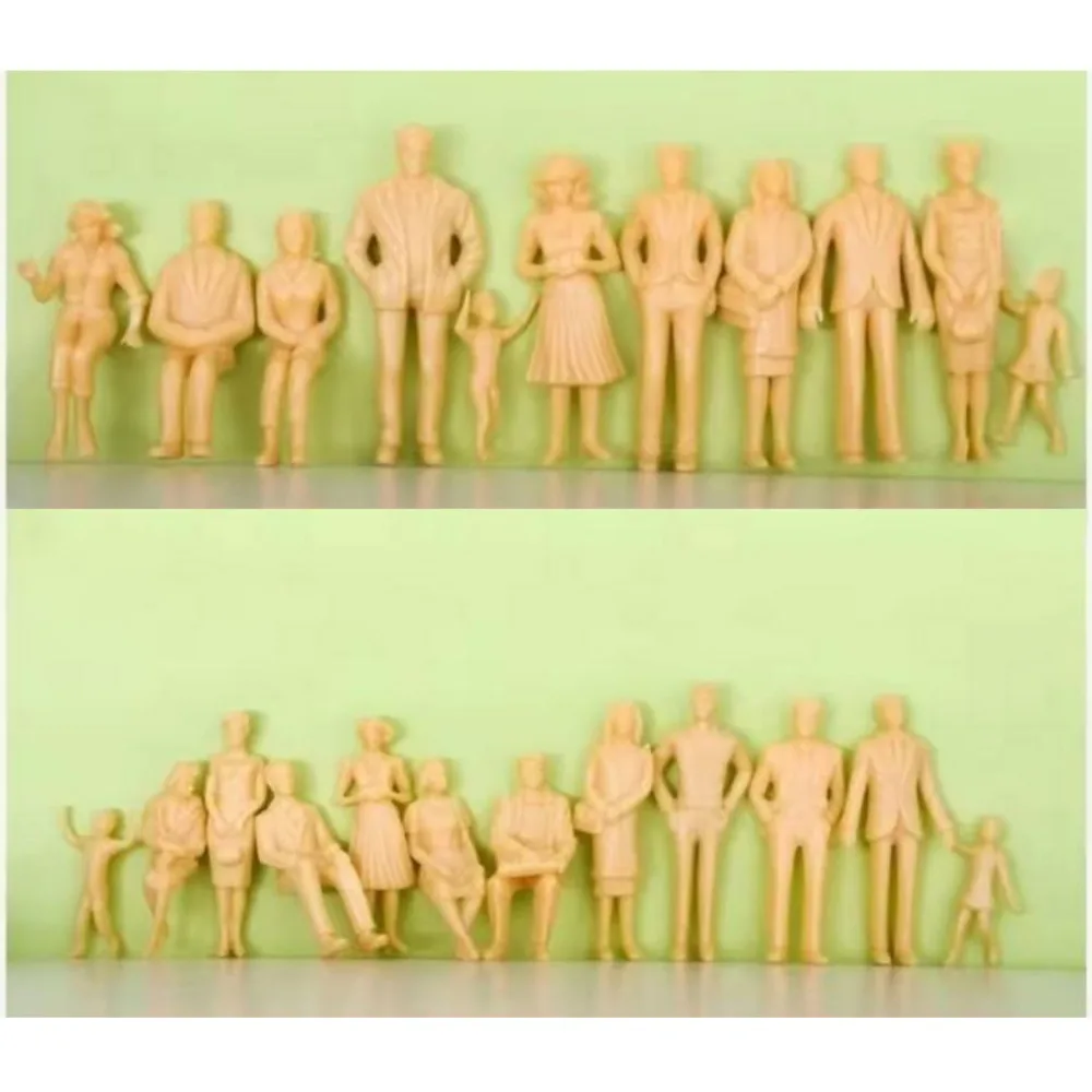 10/20/100pcs 1:300/1:200/1:100 Model Building People Figures Plastic Beige Mixed Color Passengers 1:75/1:50/1:42/1:30/1:25 Scale