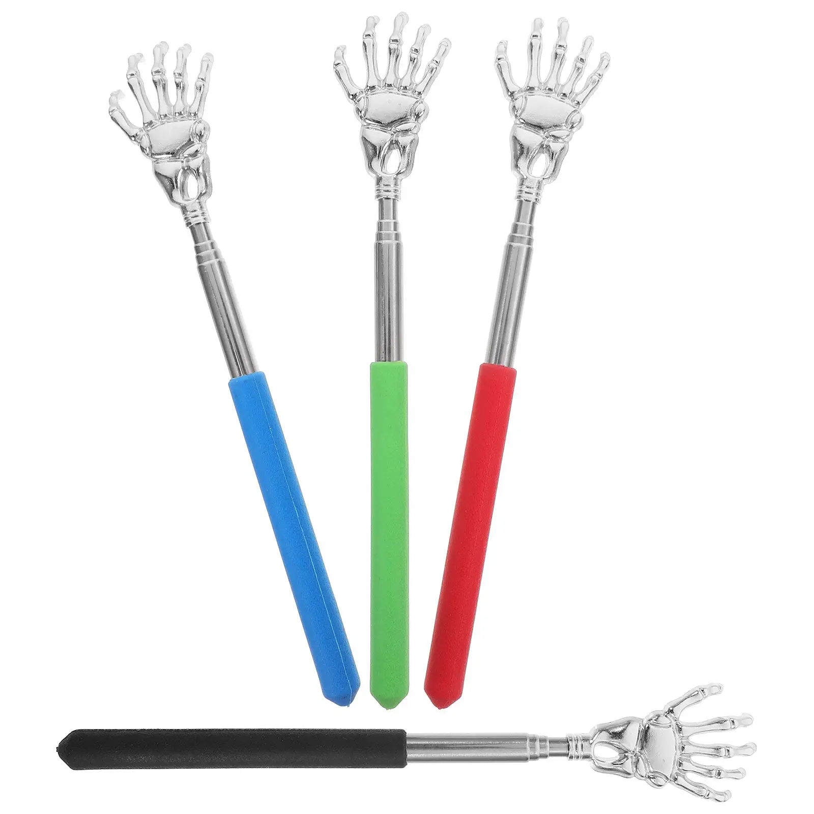 

Набор из 4 телескопических массажеров для спины из нержавеющей стали с дизайном «Призрачная рука», портативный, забавный инструмент для снятия зуда