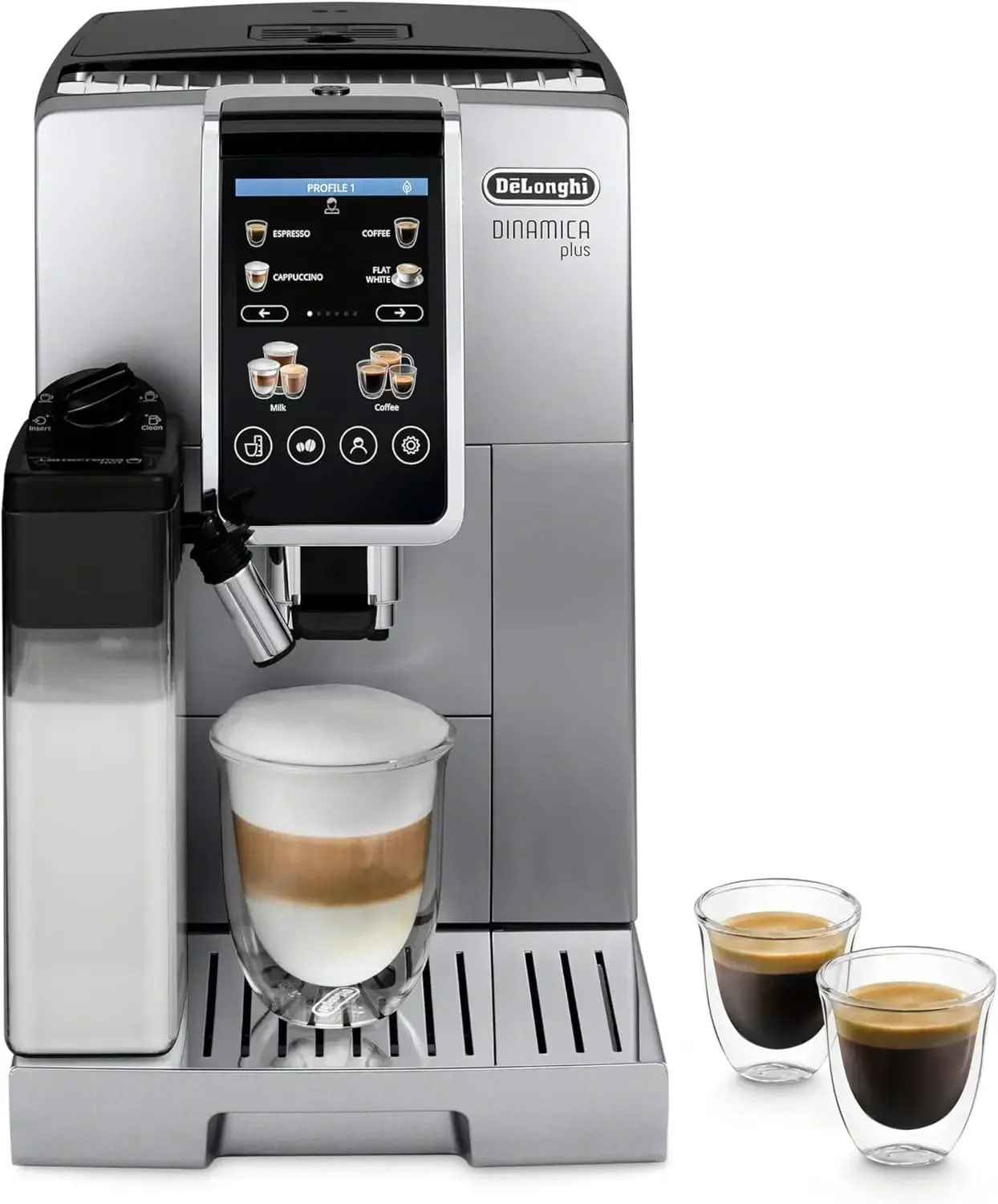 

Dinamica Plus Fully Automatic Espresso Machine - Brew Personalized Coffee for up to 4 User Profiles, 24+ Recipes
