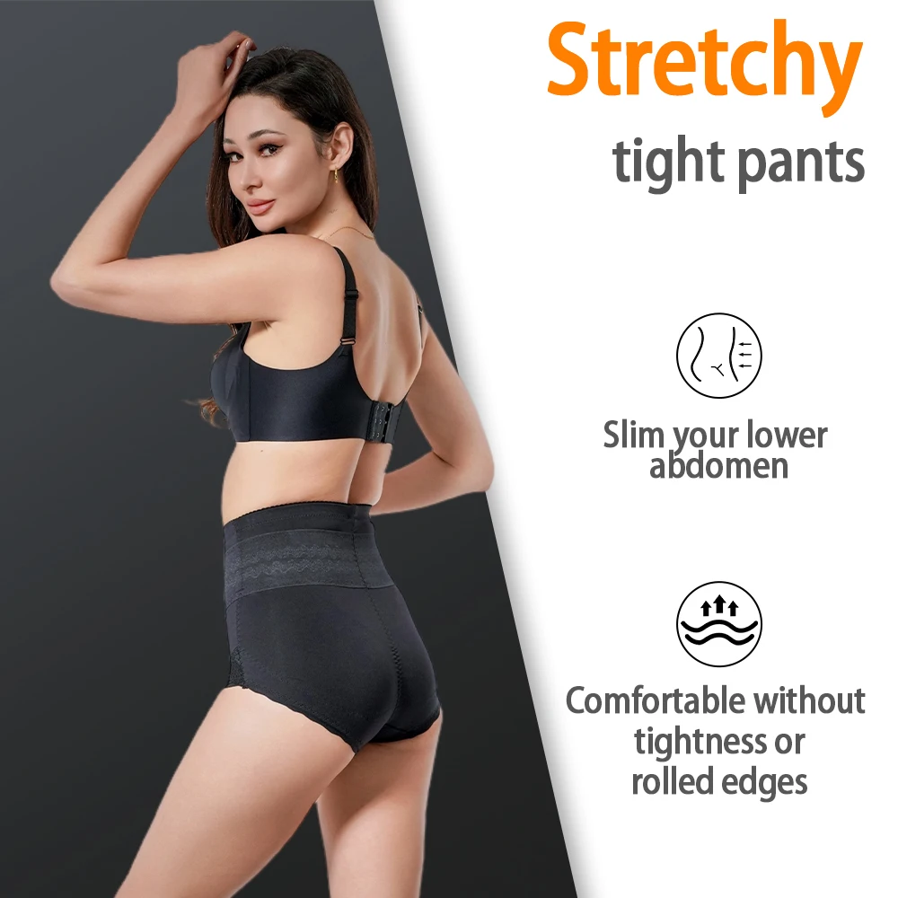 Plus Size High Waist Body Shaper Womens Lace Tummy Control Seamless Breathable Shapwear Soft Stretch Panties Underwear Underpant