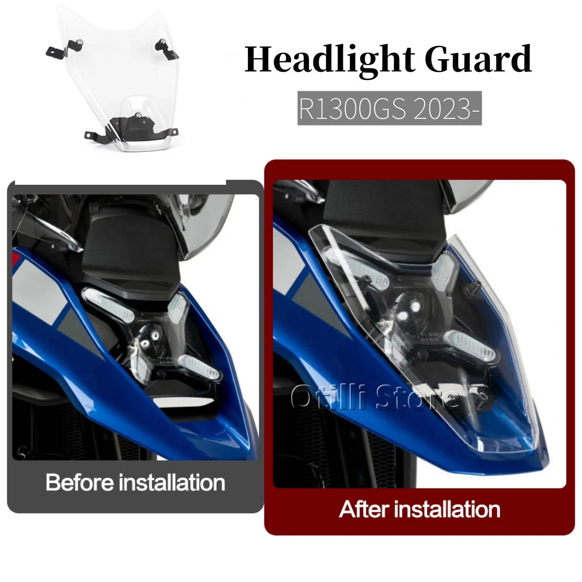 

Motorcycle Headlight Protector Guard For BMW R 1300 GS R1300GS r1300gs 2023 2024 2025 Quick Release Head Lamp Protection Cover